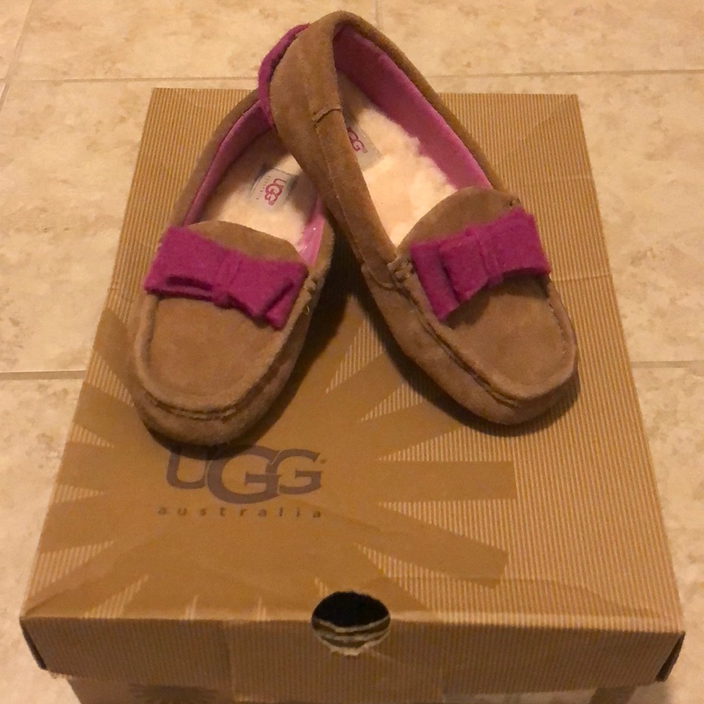 Little girl UGG suede moccasins
